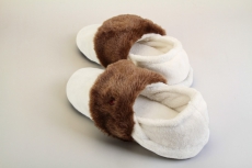 Thermo Slippers winterwei�, Stulpe mocca, Gr��e M, EU 38 - 39½ ohne Akku und Ladeger�t
