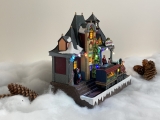 Weihnachtsdorf/-szene: Zug mit LED Beleuchtung, Musik und fahrendem Zug, inklusive Netzdapter