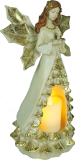 Weihnachtsdorf/-szene: Weihnachtsengel mit LED Licht, batteriebetrieben, Batterie inkludiert