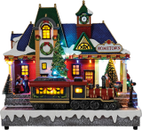 Christmas village/scene: train with LED lighting, music and moving train, including mains adapter; available from 15.10.2022