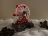 Weihnachtsdorf/-szene: Riesenrad mit LED Beleuchtung, Musik, drehendem Riesenrad, Musik, batteriebetrieben