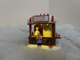 Weihnachtsdorf/-szene:  Popcornautomat mit LED Beleuchtung, bewegenden Popcorns, batteriebetrieben