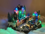 Christmas village/scene: train station with LED lighting, music, moving train, moving barriers, including power adapter; available from 15.10.2022