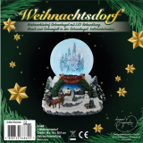 Christmas village/scene: Christmas village snow globe with LED lighting, music and snowfall in the snow globe, battery operated, available from 15.10.2022